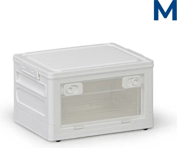 Składany plastikowy pojemnik do regału M 20 l, 360x269x210 mm, biały