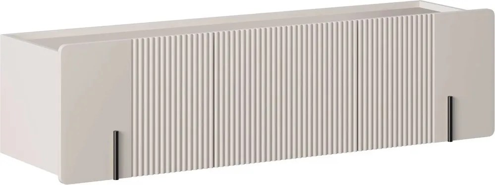 Szafka RTV Malmi 150 cm wisząca - kaszmir / czarny
