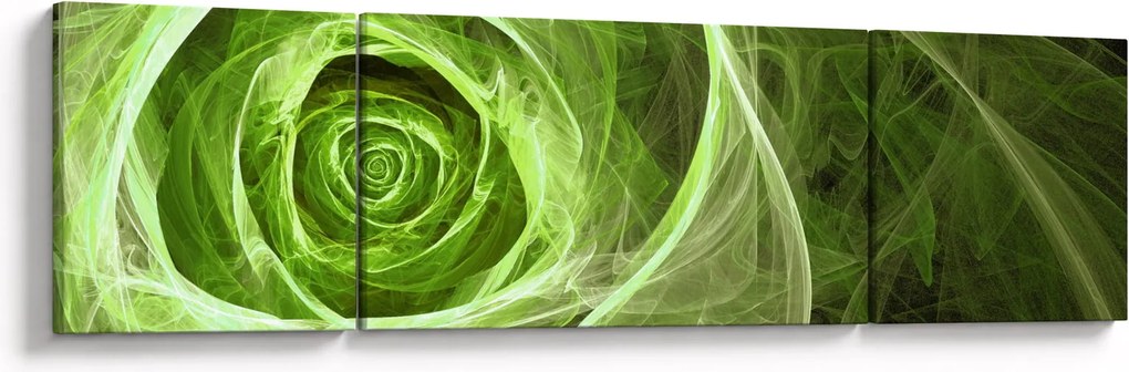 Obraz - Abstrakcyjny zielony róż (170x50 cm)