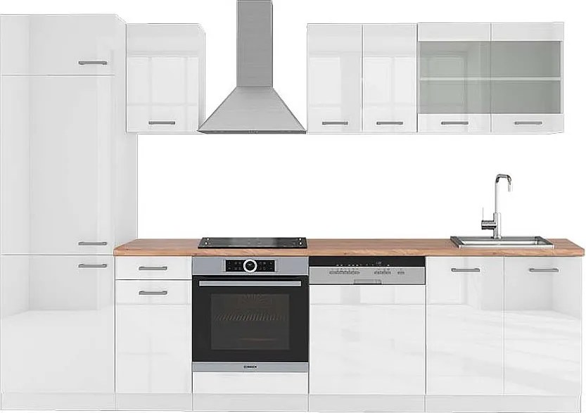 Aneks kuchenny biały wysoki połysk/biały 300x60x81.6 r-line