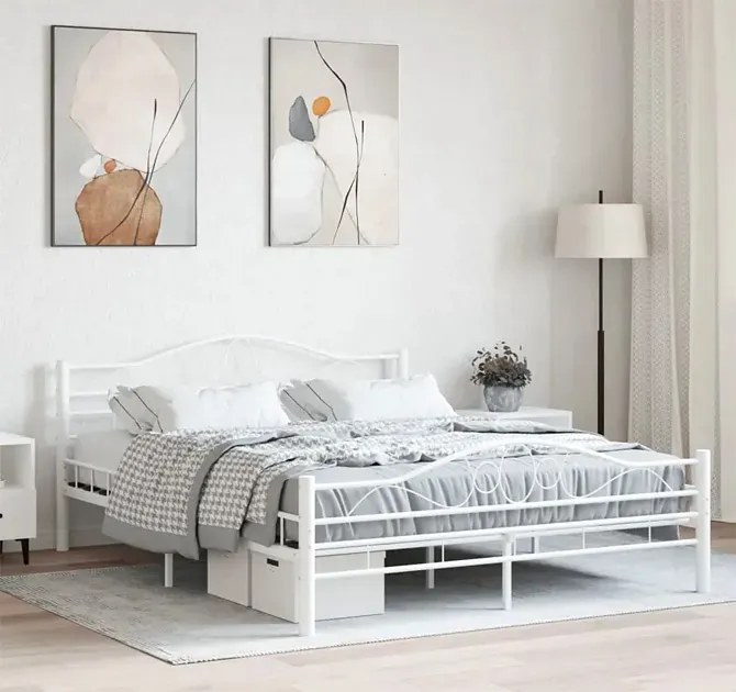 Metalowe Białe Łóżko W Stylu Loft 160X200 Cm P3-S02