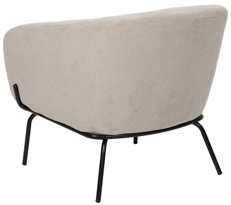 Beżowy fotel z tkaniny szenilowej Classic – Ixia