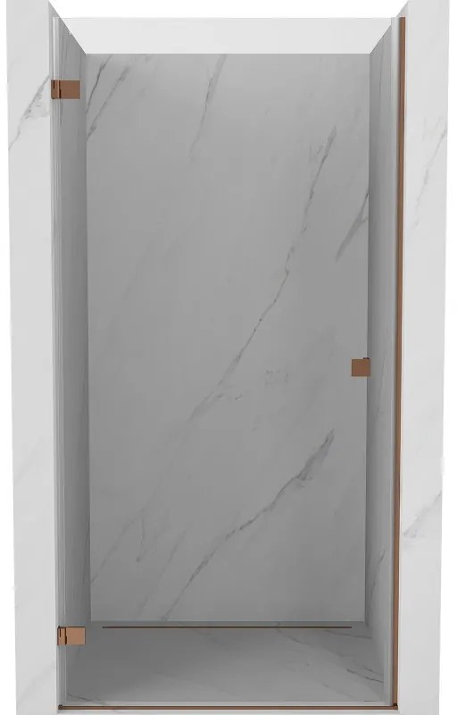 Mexen Lunar-B drzwi prysznicowe uchylne lewe 75 cm, transparent, różowe złoto - 832-075-000-60-00-L