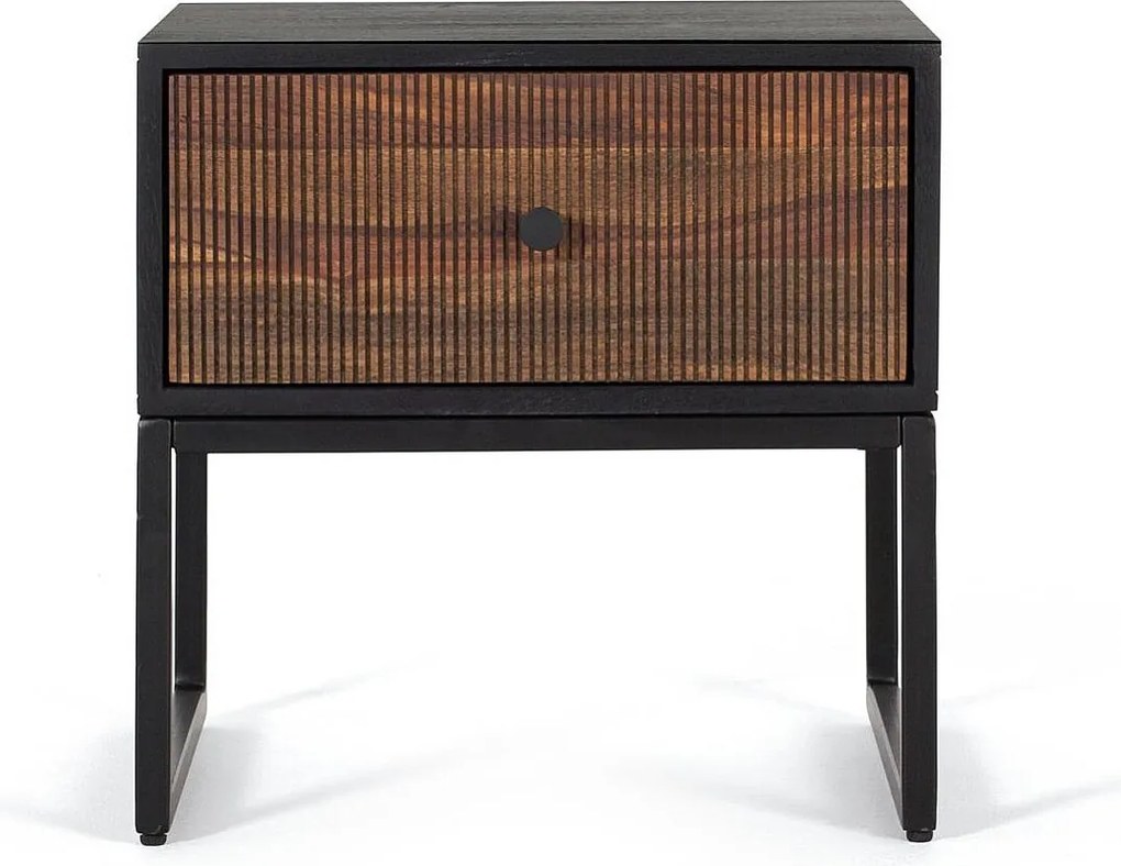 Stół Chevet z drewnianego palisandru i manguieru z metalem