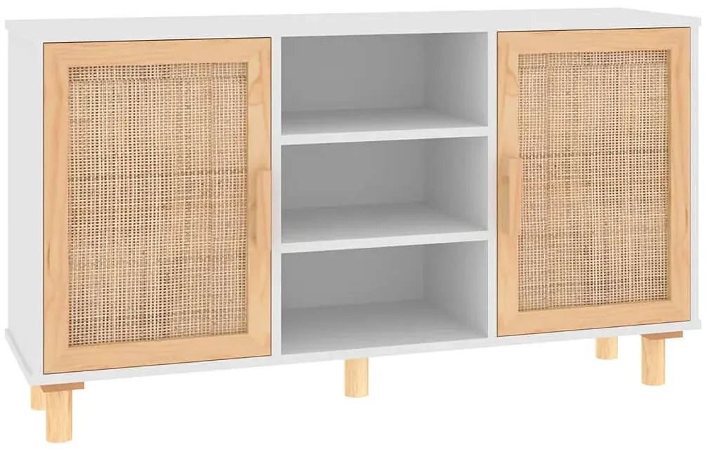 Biała komoda w stylu boho na nóżkach - Lucda 5X