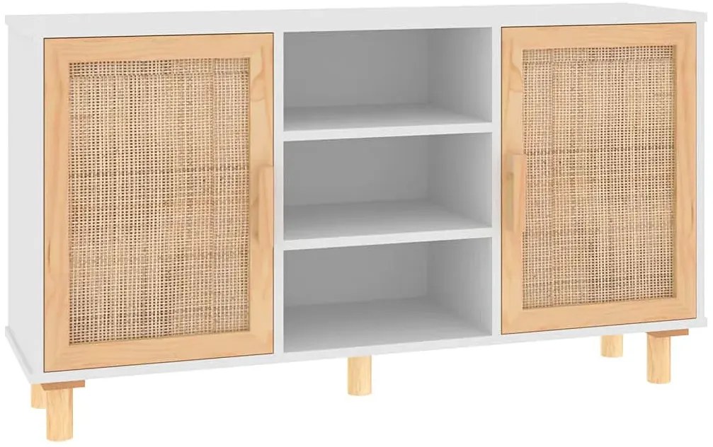 Biała komoda w stylu boho na nóżkach N0-H43