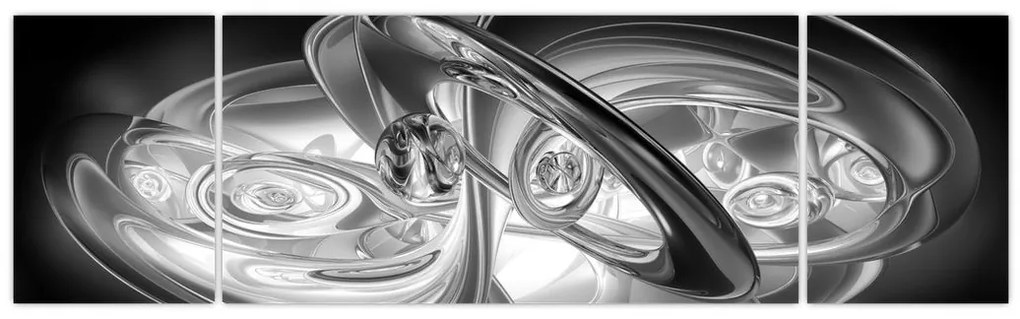 Obraz nowoczesnej szarej abstrakcji (170x50 cm)