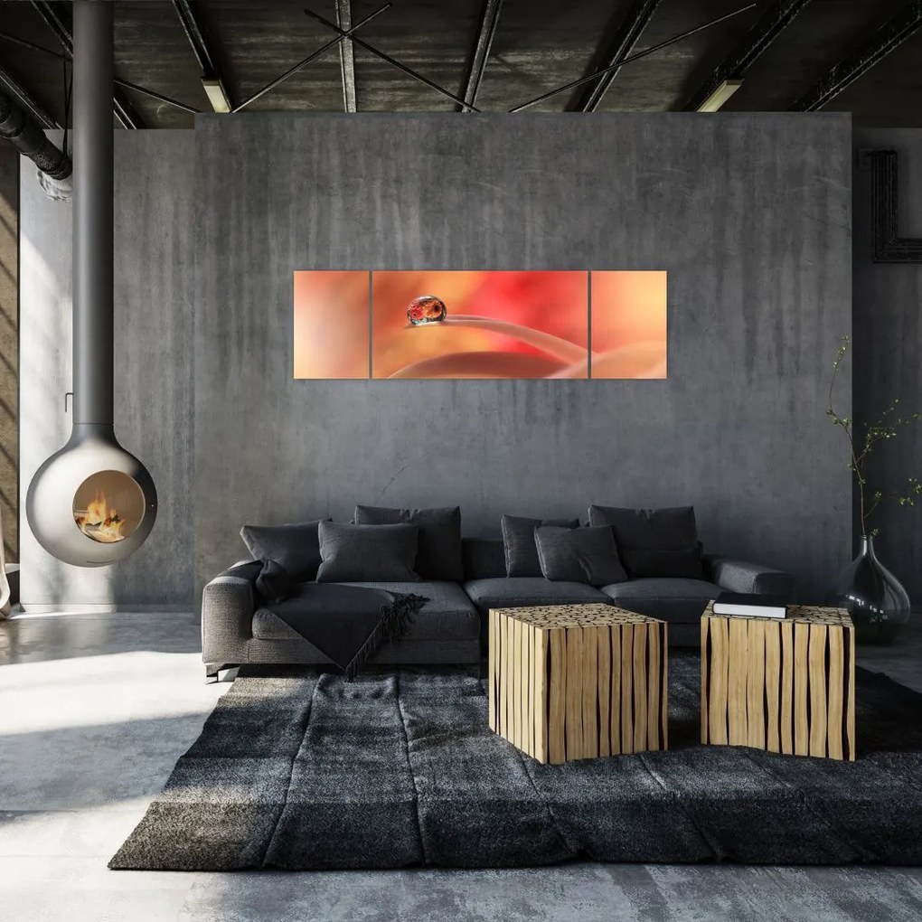 Obraz kwiecistej kropli rosy (170x50 cm)