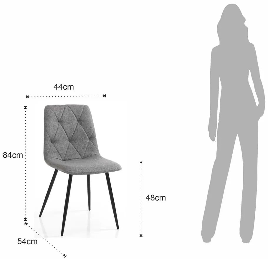Szare krzesła zestaw 2 szt. Mesh – Tomasucci