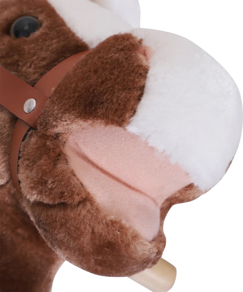 HOMCOM Koń na biegunach niemowlę pluszowy bujak huśtawka plusz zabawka dzieci