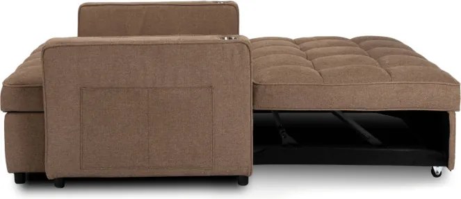 Fotel do Spania ASTER Rozkładany Amerykanka Brązowy Nowoczesny