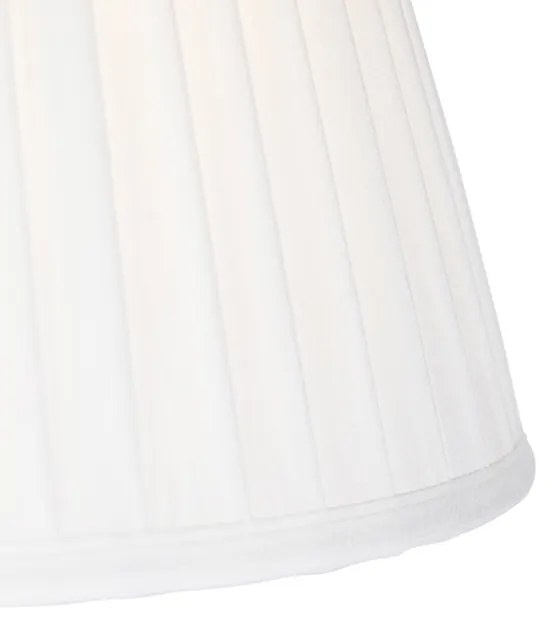 Lampa wisząca czarna z plisowanym kloszem 35cm kremowy - Blitz klasyczny/Antyczny Oswietlenie wewnetrzne