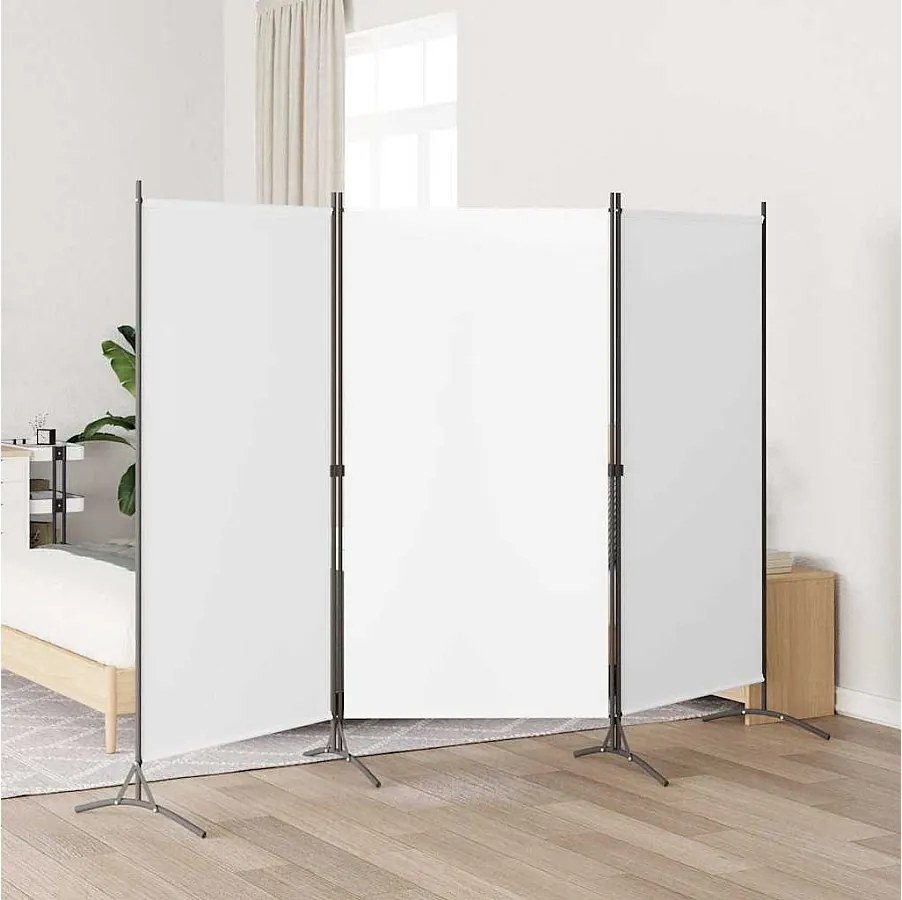Parawan z 3 panelami, 260x180 cm, biała tkanina.