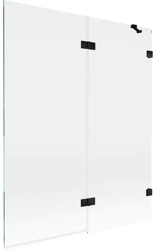 Mexen Lunar parawan nawannowy 2-skrzydłowy prawy 140 x 150 cm, transparent, czarny - 897-140-100-70-00-P