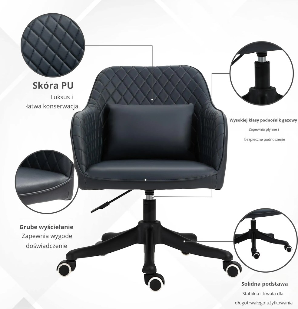 Vinsetto Ergonomiczny fotel biurowy z masażem krzesło obrotowe z funkcją wibracji szary | Aosom PL