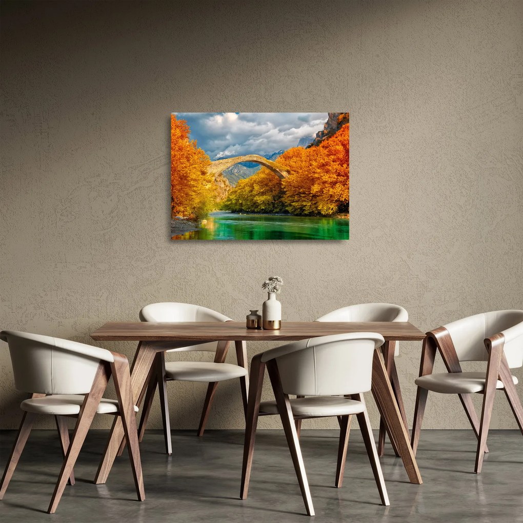 Obraz na szkle - Most Konitsa (70x50 cm)