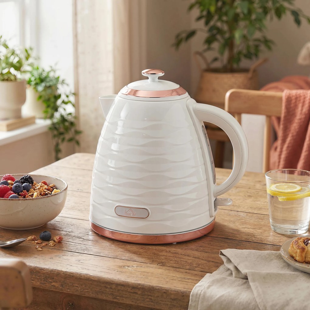 HOMCOM Czajnik elektryczny, 1,7L, 2,2kW, szybkie gotowanie z wyjmowanym zmywalnym filtrem antykamiennym | Aosom PL
