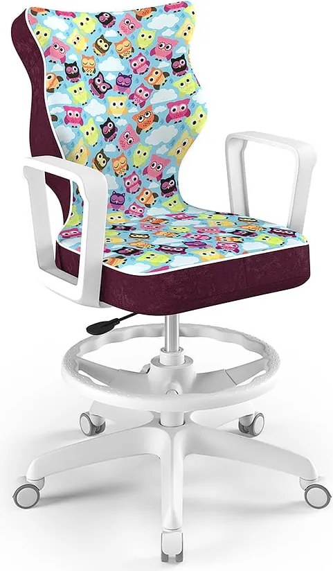 Krzesło do biurka Norm White rozmiar 6 (159-188 cm) z podnóżkiem i wzorami