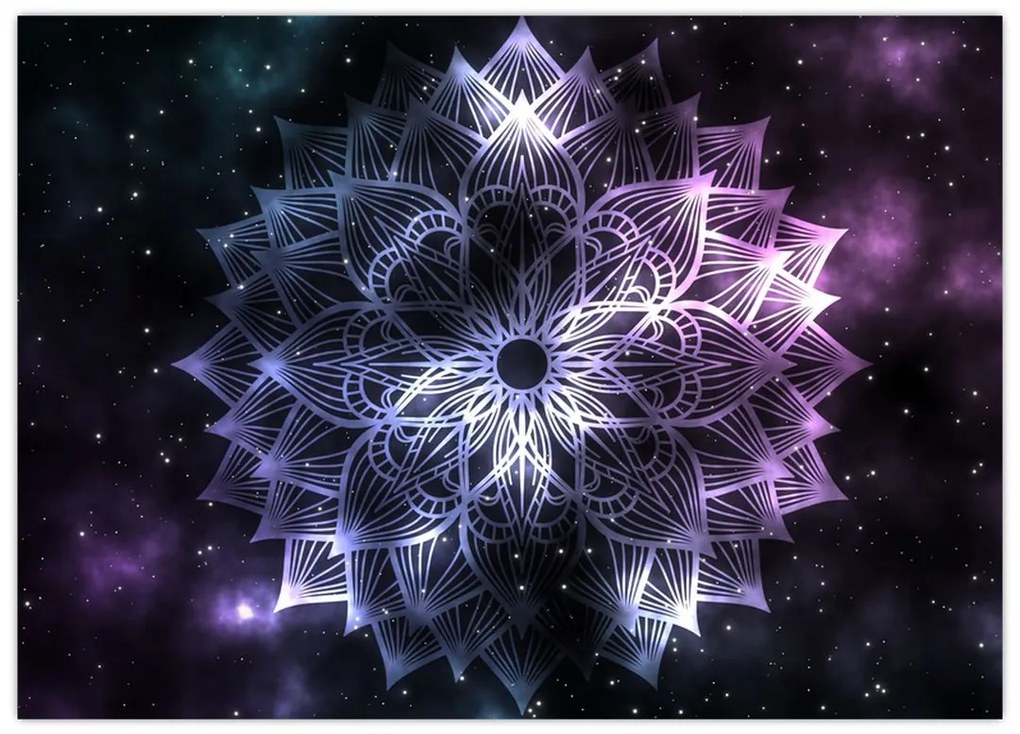 Obraz - Mandala lotosu w kosmosie (70x50 cm)