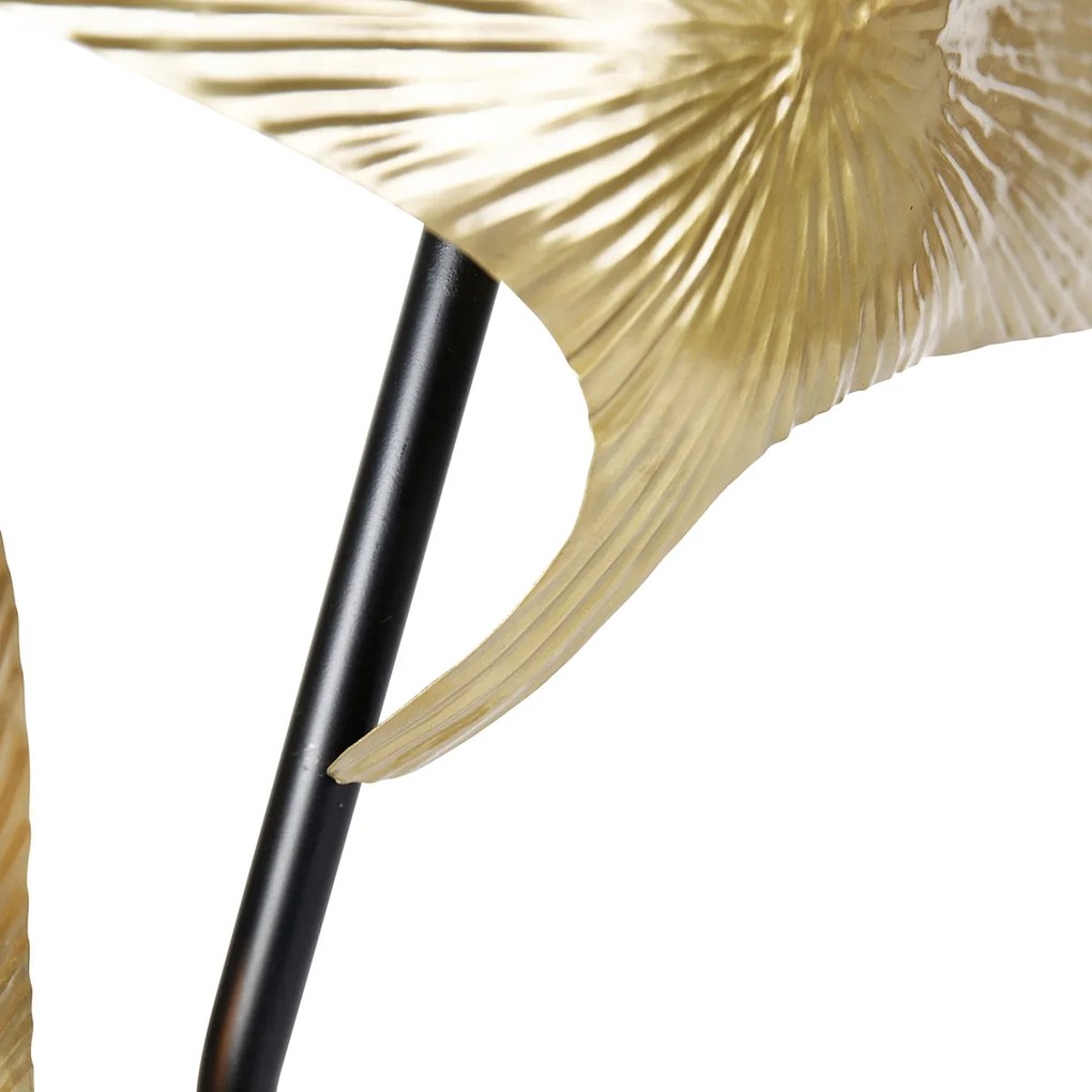 Orientalna lampa podłogowa mosiądz z czarną 2-światła - Louka