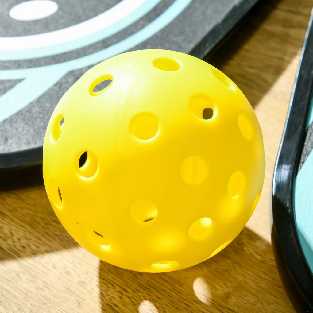 SPORTNOW Zestaw do pickleballa z 4 rakietami, 4 piłkami, torbą, lekki i trwały, Czarno-Niebieski