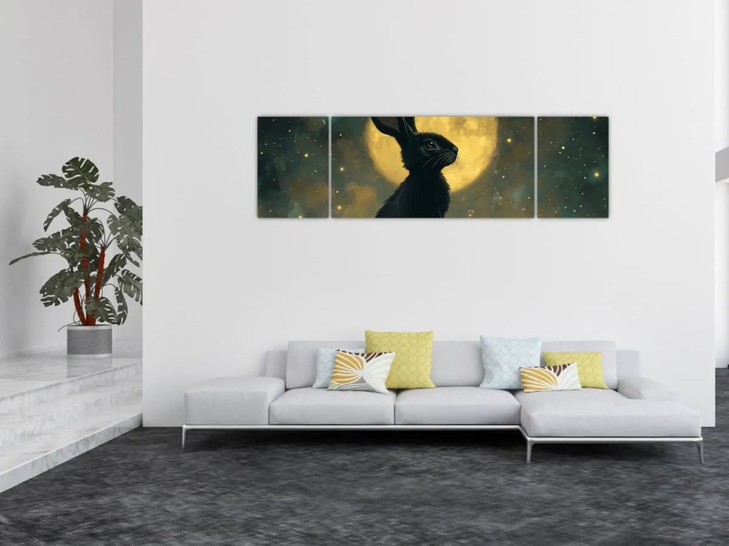 Obraz - Zając z księżycem (170x50 cm)