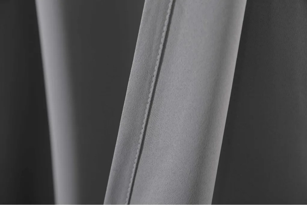2x jasnoszara zasłona OXFORD 140x250 cm