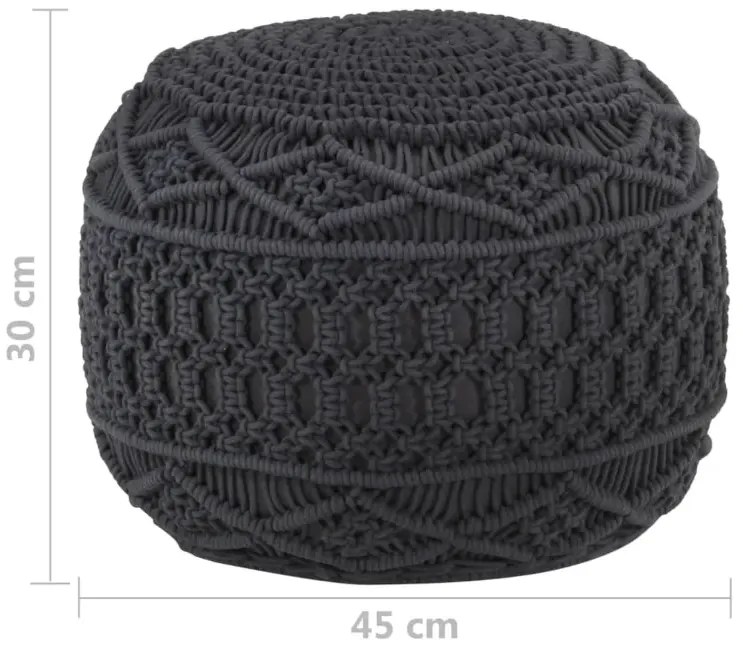 Ręcznie pleciony puf z makramy P3-S39