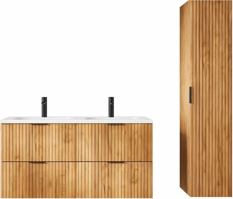 Komplet łazienkowych szafek wiszących dąb craft złoty G4-K76
