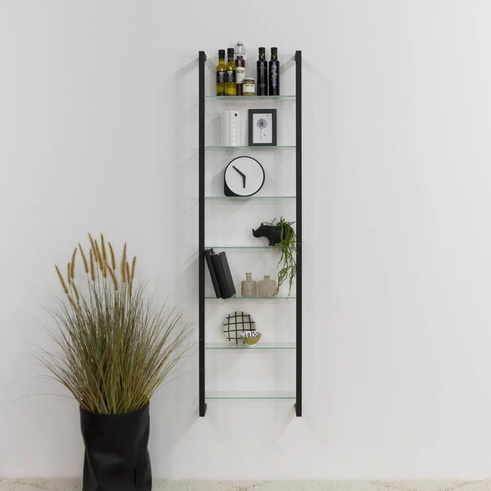 Czarna wielopoziomowa metalowa półka 46 cm Cubic – Spinder Design