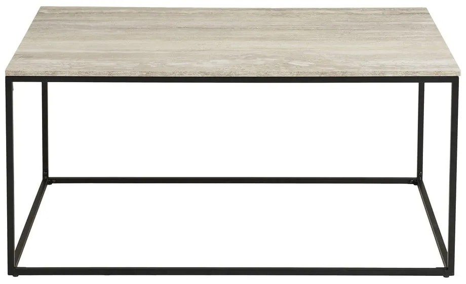 Czarny/beżowy stolik w dekorze kamienia 60x90 cm Vita – House Nordic