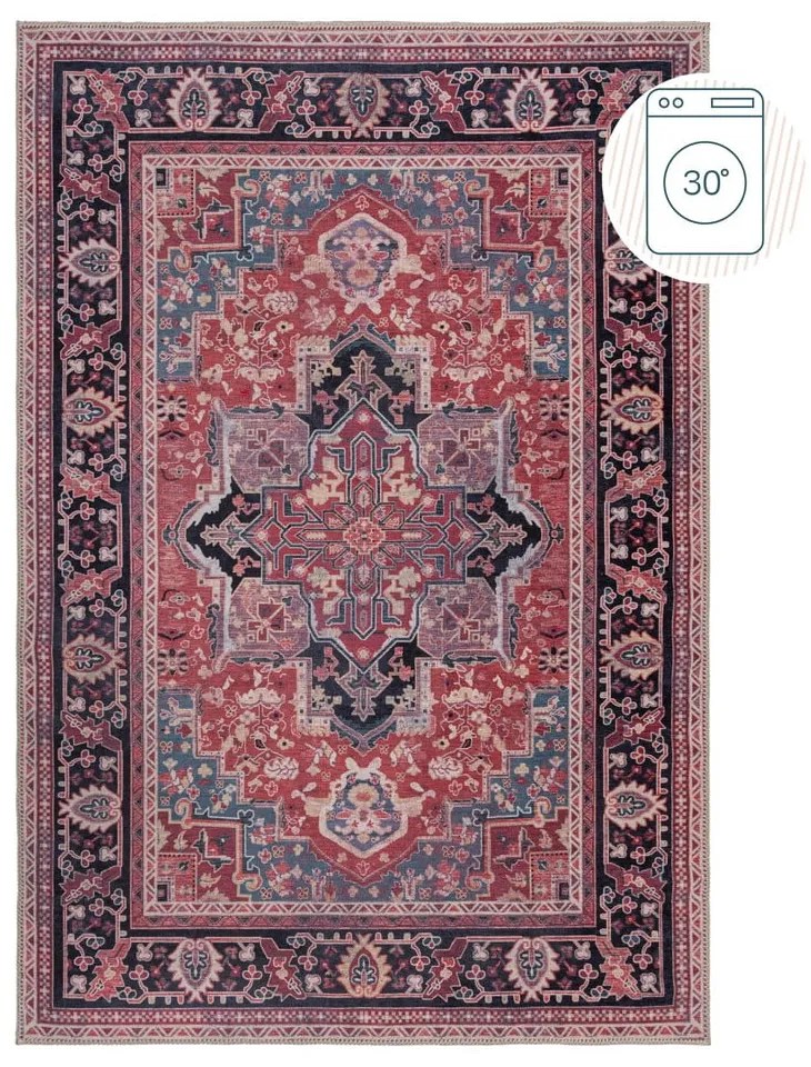 Bordowy dywan z mieszanki włókien z recyklingu odpowiedni do prania 120x170 cm Windsor – Flair Rugs
