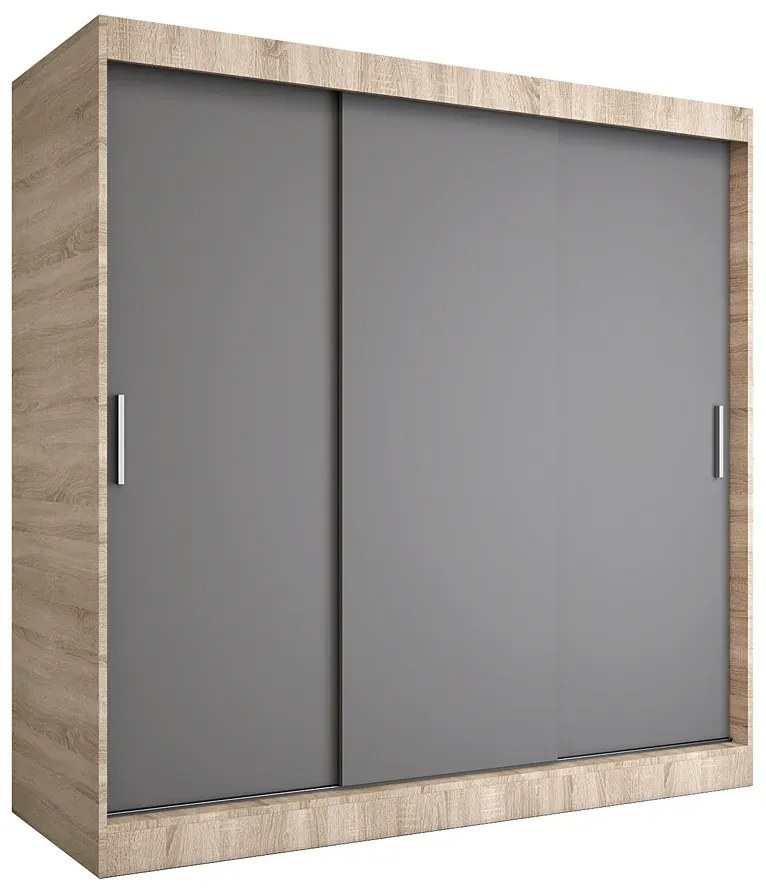 Szafa przesuwna 200 cm dąb sonoma + antracyt - Erco 6X
