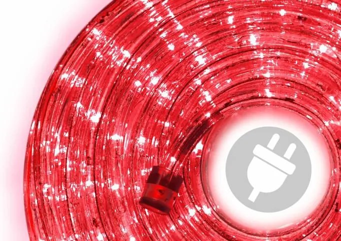 LED świetlny kabel - 240 diod, 10 m, czerwony