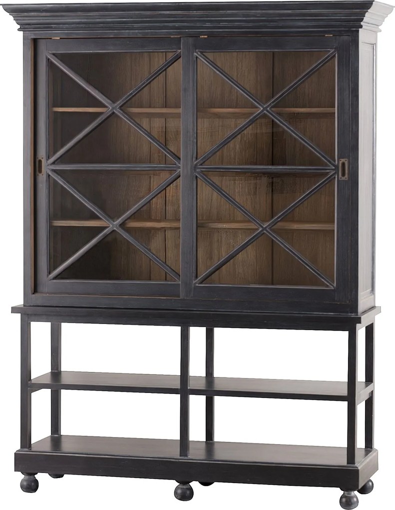 Kredens Rimir 160x50x220 old black & natural