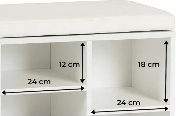 Szafka na Buty z Siedziskiem AXEL 104 cm do Przedpokoju Biała Nowoczesna