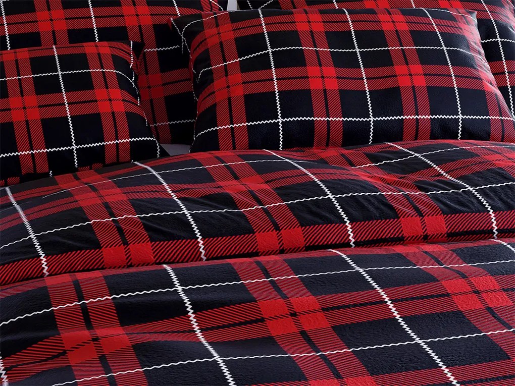 PrzytulneMieszkanie.pl PrzytulneMieszkanie.pl Pościel z mikropluszu ALBURY czerwona Rozmiar pościeli: 70 x 90 cm | 140 x 220 cm