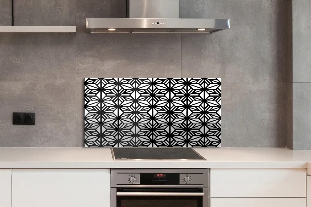 Szklany Panel Geometryczne Motywy Kwiatowe