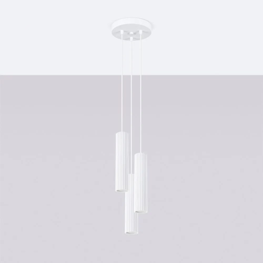 Biała lampa wisząca ø 19,5 cm Gleam – Sollux