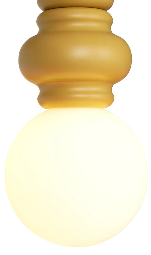 Retrowawa lampa wisząca musztardowożółta z matowym szkłem - Fedde