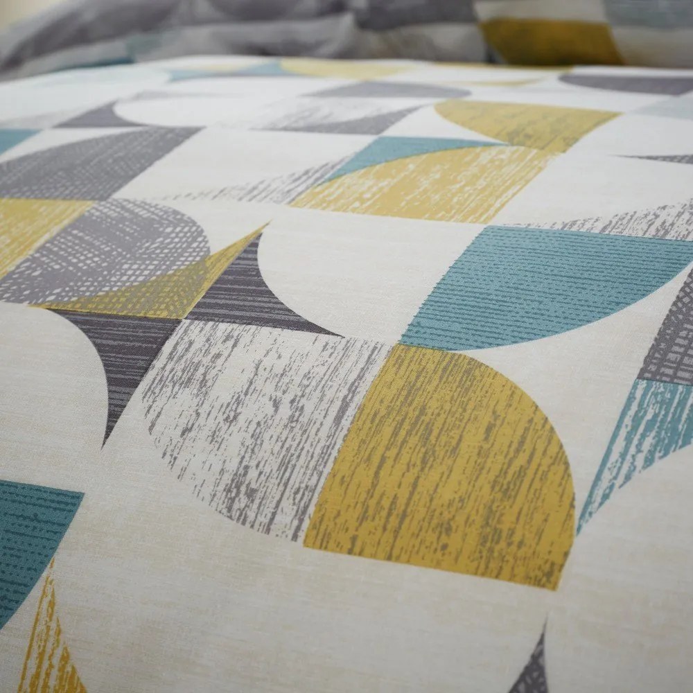 Szara pościel dwuosobowa 230x220 cm Retro Circles – Catherine Lansfield