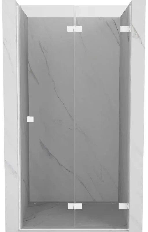 Mexen Lunar-F drzwi prysznicowe składane prawe 75 cm, transparent, białe - 836-075-000-20-00-P