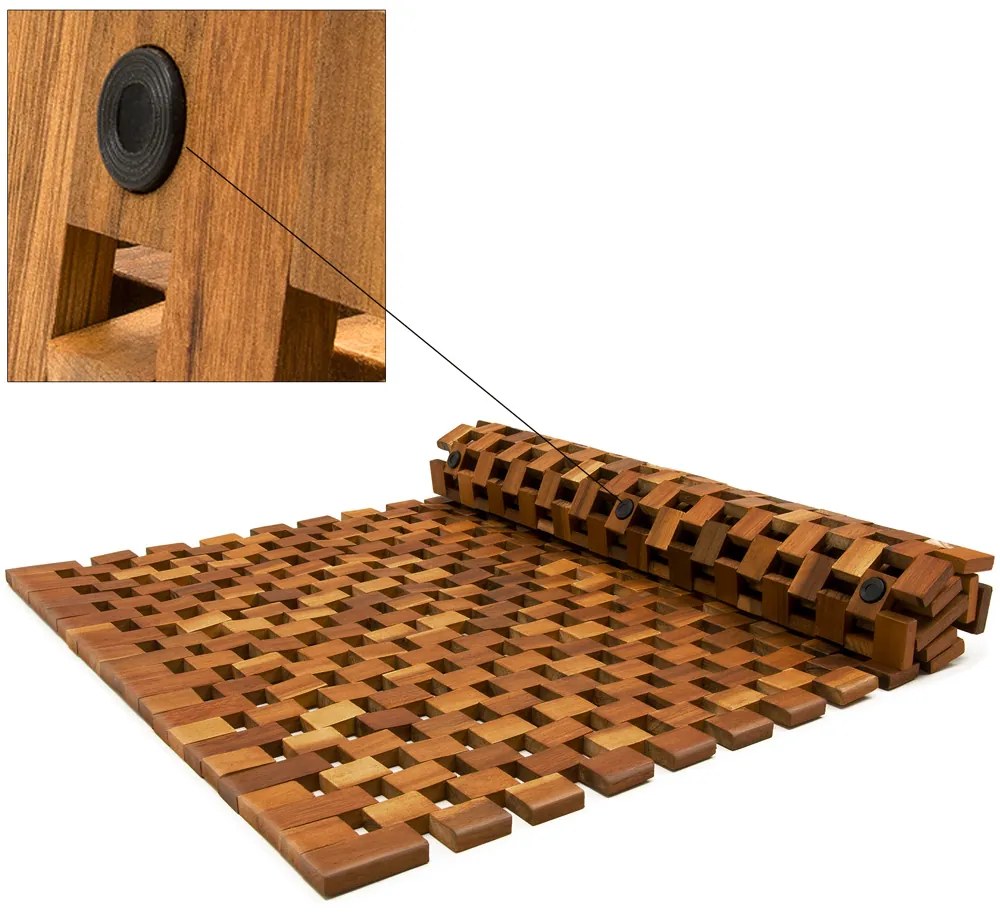 Mata łazienkowa CUBE, drewno akacjowe 80x50x1cm, brązowa Casaria