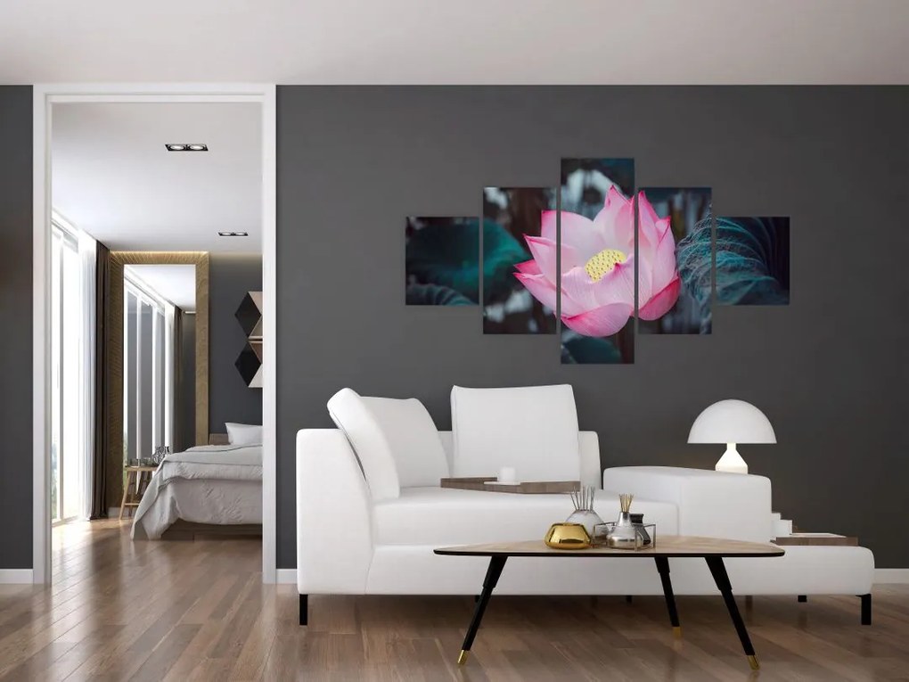 Obraz różowego kwiatu (125x70 cm)