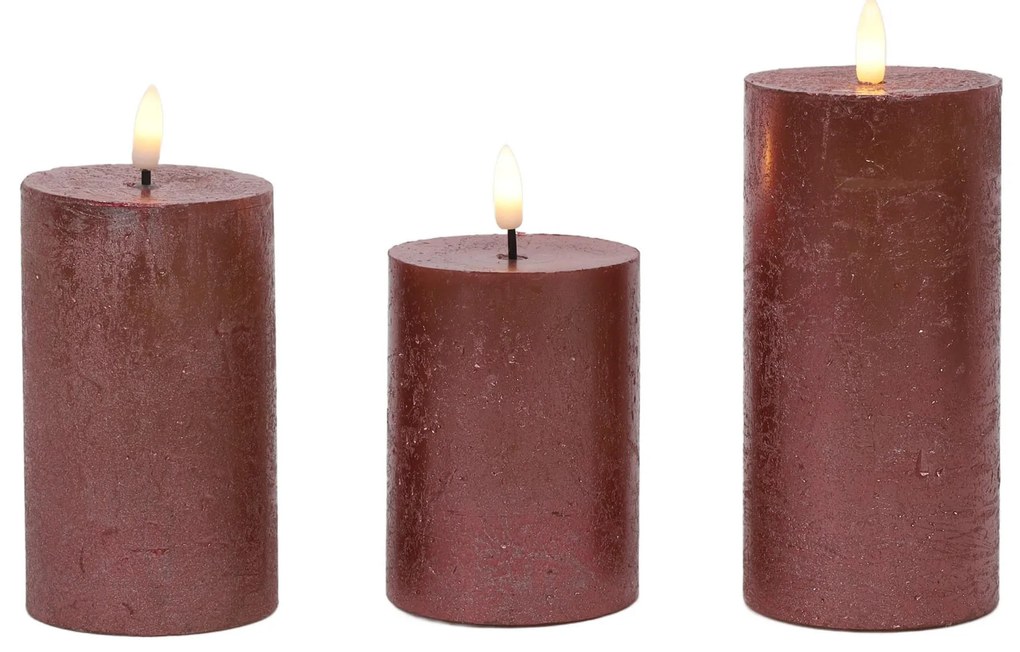 Dekoracyjne świece LED Ø 7,5 cm, 3 szt.