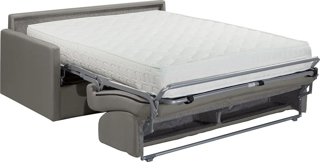 Kanapa 4-osobowa rozkładana typu express z antracytowego weluru z siedziskiem z pianki z pamięcią kształtu - Powierzchnia spania 160 cm - Materac 22 cm z siedziskiem z pianki z pamięcią kształtu CALIFE