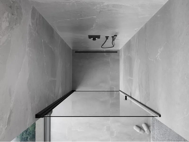 Mexen Mist-B drzwi prysznicowe uchylne 70 cm, transparent, czarne - 8A2-070-000-70-00