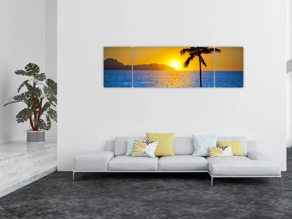 Obraz - Zachód słońca nad morzem (170x50 cm)