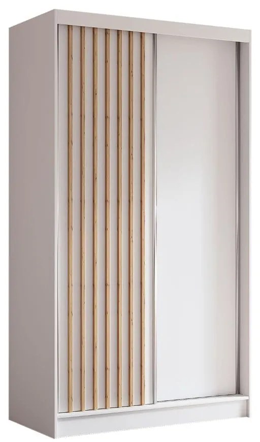 Szafa przesuwna - Lamel 120 cm, biały mat