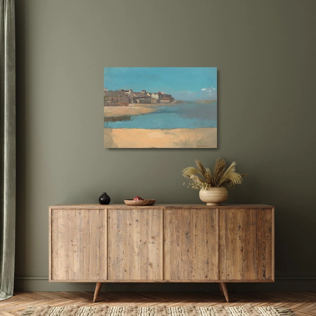 Obraz na szkle - Odilon Redon, Village by the Sea in Brittany, reprodukcje (70x50 cm)